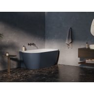   Freedom Corner II Tec 175x86 jobb, akrilkád, Deepsea Blue/fehér, fehér/fekete/króm lefolyó