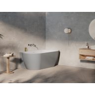   Freedom Corner II Tec 175x86 jobb, akrilkád, Smoke Grey/fehér, fehér/fekete/króm lefolyó