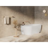   Freedom Corner II Tec 175x86 jobb, akrilkád, matt fehér/fehér, fehér/fekete/króm lefolyó