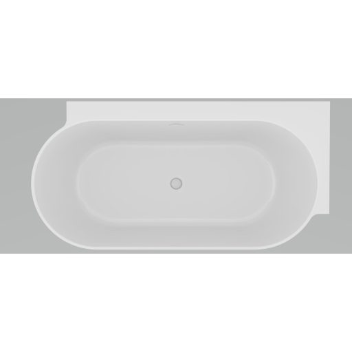 Freedom Corner II Tec 175x86 jobb, akrilkád, matt fehér/fehér, fehér/fekete/króm lefolyó