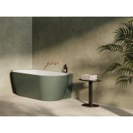   Freedom Corner II Tec 175x86 bal, akrilkád, Grey Green/fehér, fehér/fekete/króm lefolyó