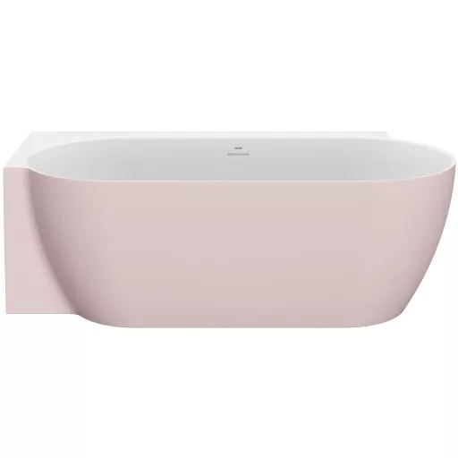 Freedom Corner II Tec 175x86 bal, akrilkád, Alabaster Pink/fehér, fehér/fekete/króm lefolyó
