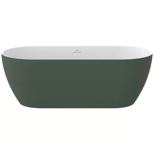 Freedom O Tec 170x77 akrilkád, Grey Green/fehér szabadonálló, fehér/fekete/króm lefolyó
