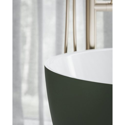 Freedom O Tec 170x77 akrilkád, Grey Green/fehér szabadonálló, fehér/fekete/króm lefolyó