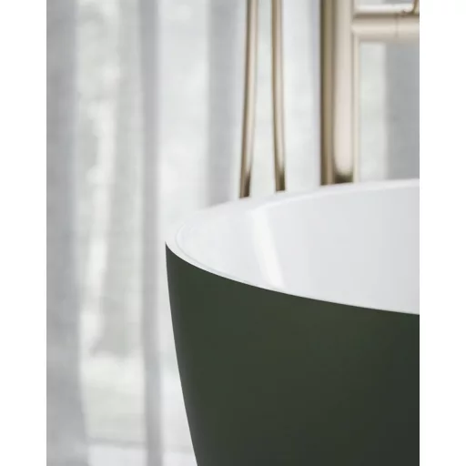 Freedom O Tec 170x77 akrilkád, Grey Green/fehér szabadonálló, fehér/fekete/króm lefolyó