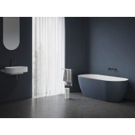   Freedom O Tec 170x77 akrilkád, Deepsea Blue/fehér szabadonálló, fehér/fekete/króm lefolyó