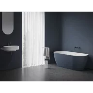   Freedom O Tec 170x77 akrilkád, Deepsea Blue/fehér szabadonálló, fehér/fekete/króm lefolyó