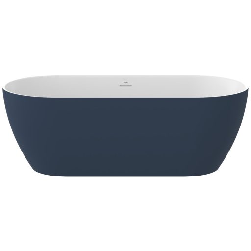 Freedom O Tec 170x77 akrilkád, Deepsea Blue/fehér szabadonálló, fehér/fekete/króm lefolyó