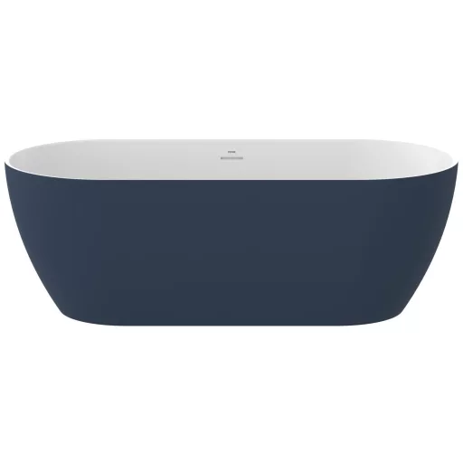 Freedom O Tec 170x77 akrilkád, Deepsea Blue/fehér szabadonálló, fehér/fekete/króm lefolyó