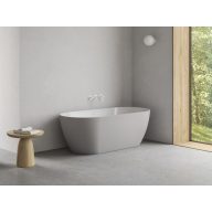   Freedom O Tec 170x77 akrilkád, Smoke Grey/fehér szabadonálló, fehér/fekete/króm lefolyó