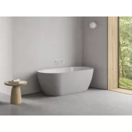   Freedom O Tec 170x77 akrilkád, Smoke Grey/fehér szabadonálló, fehér/fekete/króm lefolyó