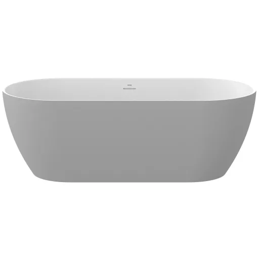Freedom O Tec 170x77 akrilkád, Smoke Grey/fehér szabadonálló, fehér/fekete/króm lefolyó