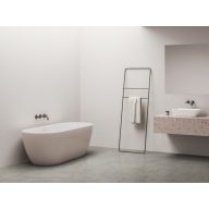   Freedom O Tec 170x77 akrilkád, Alabaster Pink/fehér szabadonálló, fehér/fekete/króm lefolyó