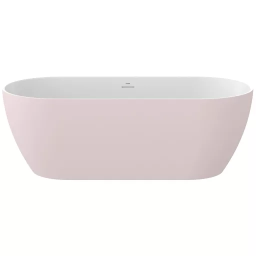 Freedom O Tec 170x77 akrilkád, Alabaster Pink/fehér szabadonálló, fehér/fekete/króm lefolyó