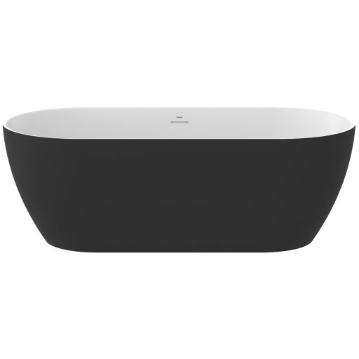 Freedom O Tec 170x77 akrilkád, fekete/fehér szabadonálló, fekete/fehér/króm lefolyó