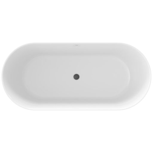 Freedom O Tec 170x77 akrilkád, fekete/fehér szabadonálló, fekete/fehér/króm lefolyó