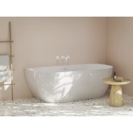   Freedom Wall Tec 170x87, akrilkád, fehér, fehér/fekete/króm lefolyó