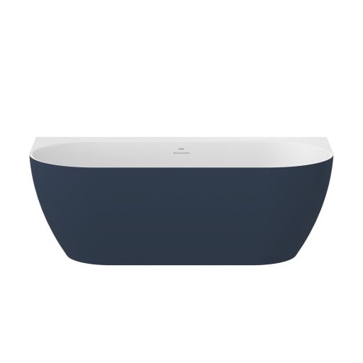 Freedom Wall Tec 170x87, akrilkád, Deepsea Blue/fehér, fehér/fekete/króm lefolyó