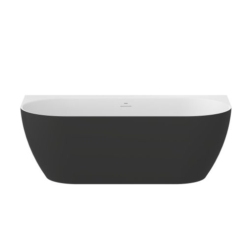 Freedom Wall Tec 170x87, akrilkád, fekete/fehér, fekete/fehér/króm lefolyó