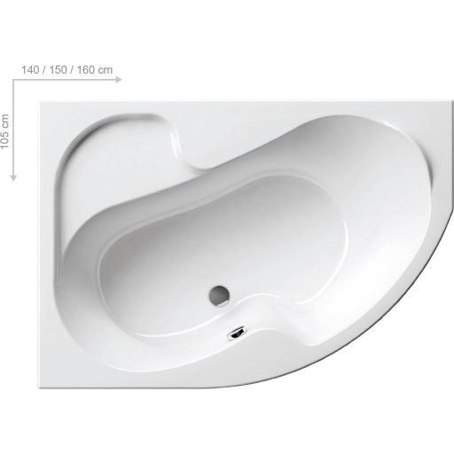 Rosa I 140x105 akrilkád bal (hófehér)