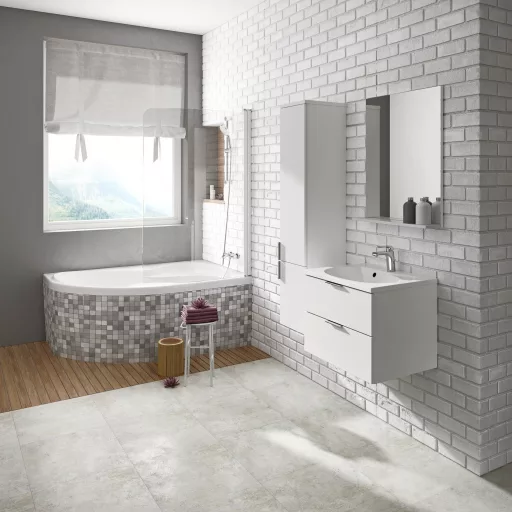 Rosa II 150x105 akrilkád  jobb (hófehér)