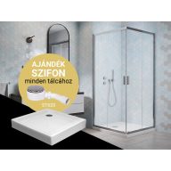   Comfort szögletes zuhanykabin slim 90x90 + zuhanytálca + szifon