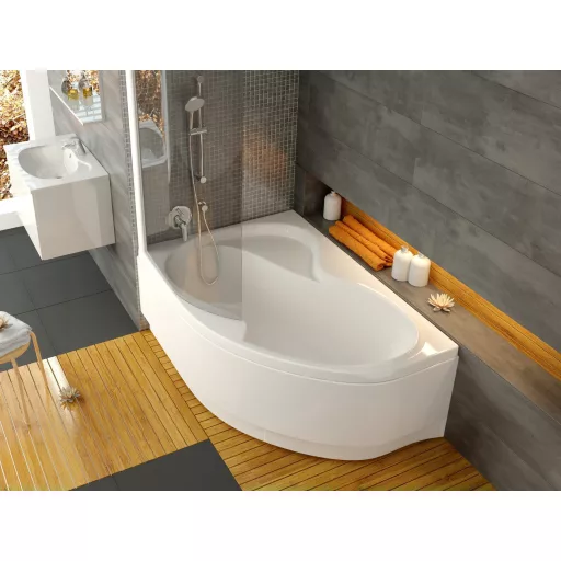 Rosa II előlap 'A' bal 160 cm akrilkádhoz (hófehér)