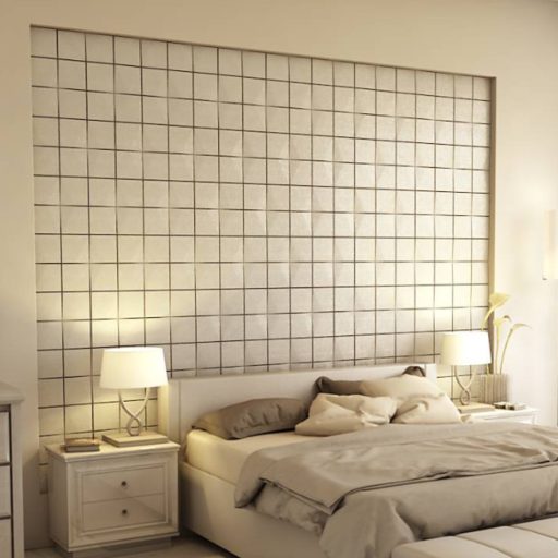 Cabaray 3D falpanel 40x40 cm - hermelin fehér