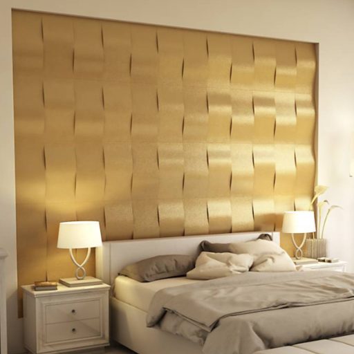 Cascade 3D falpanel 25x50cm - korona arany