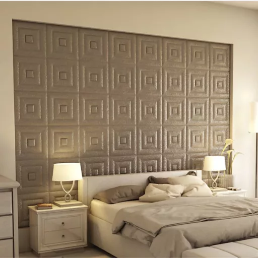 Cayambe 3D falpanel 40x40cm - havanna barna