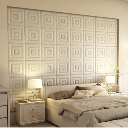 Cayambe 3D falpanel 40x40cm - hermellin fehér