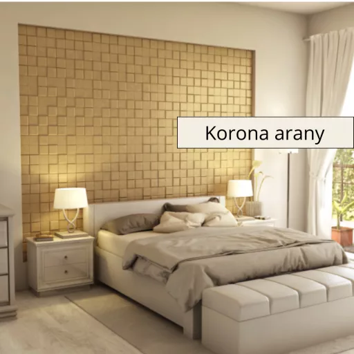 Collarada 3D falpanel 60x60cm -Korona arany