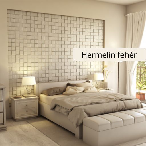 Collarada 3D falpanel 60x60cm - Hermelin fehér