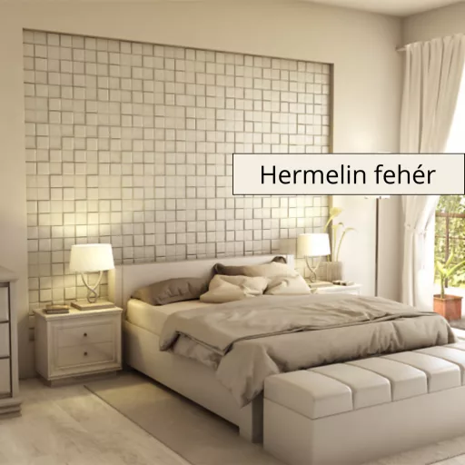 Collarada 3D falpanel 60x60cm - Hermelin fehér