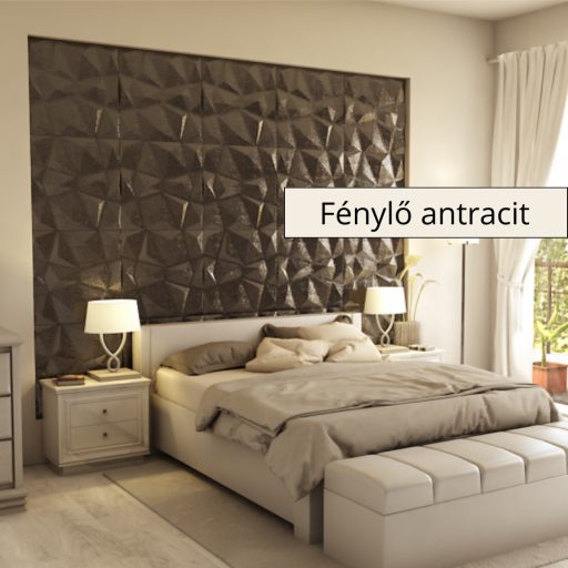 Ecuador 3D falpanel 60x60cm - Fénylő antracit