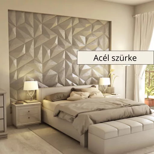 Escorial 3D falpanel 50x25x25x25cm - Acél szürke