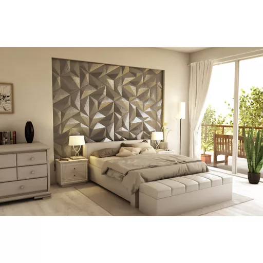 Escorial 3D falpanel 50x25x25x25cm -Fénylő antracit