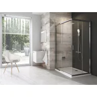   Sarok zuhanykabin egyedi méretben  BLRV2K+BLRV2K 87,5x87,5 cm, m.190 cm krómhatású+transparent