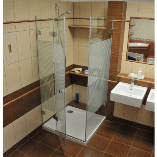 GlassLine GSDPS 80x80 bal zuhanykabin króm+matrix (beleértve G SET)