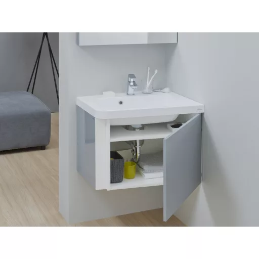 Mosdó 10° 65 jobbos fehér+SD 65 jobbos szekrény mosdó alá szürke szett