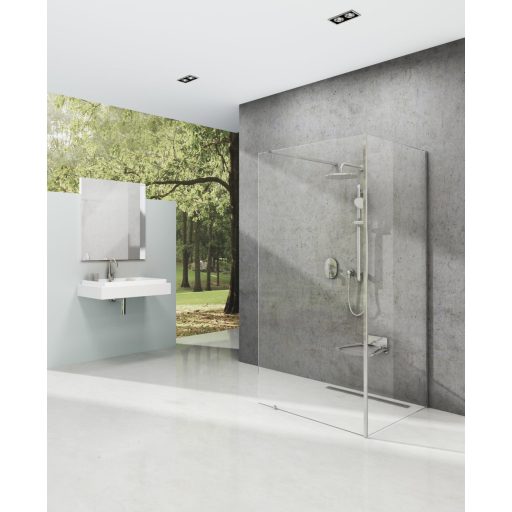 Walk-In Corner Szett 110x80, zuhanykabin krómhatású+transparent