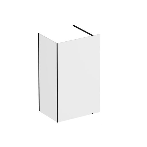 Walk-In Corner Szett 120x80, zuhanykabin fekete+transparent