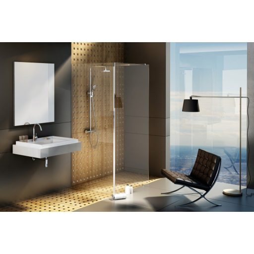 Walk-In Corner Szett 120x90, zuhanykabin krómhatású+transparent