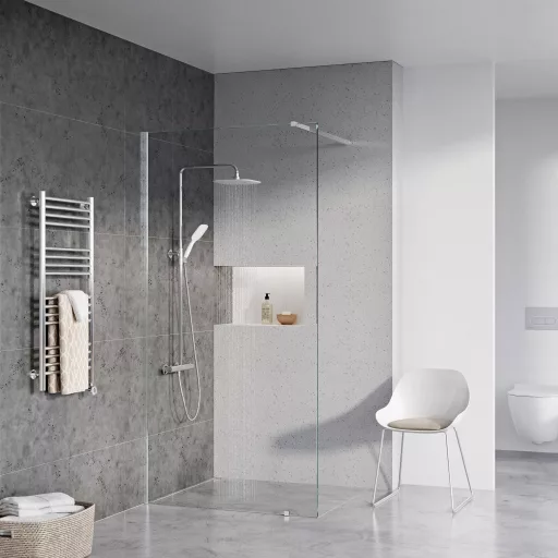 Walk-In Wall Szett 70, zuhanykabin krómhatású+transparent