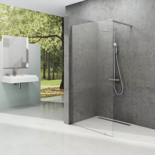 Walk-In Wall Szett 70, zuhanykabin krómhatású+transparent