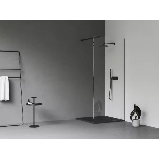 Walk-In Wall Szett 80, zuhanykabin fekete+transparent