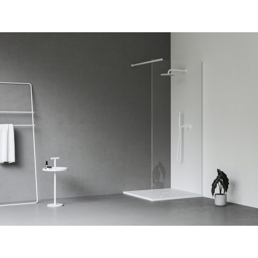 Walk-In Wall Szett 90, zuhanykabin matt fehér+transparent