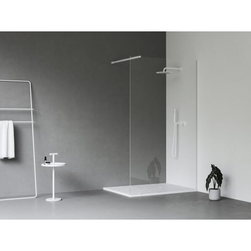 Walk-In Wall Szett 100, zuhanykabin matt fehér+transparent