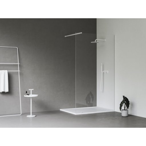 Walk-In Wall Szett 120, zuhanykabin matt fehér+transparent