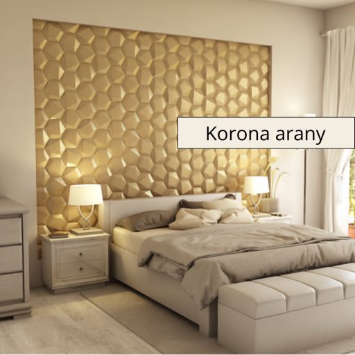 Hexa 3D falpanel 22,5 cm -Korona arany